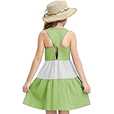 tiny sugar Girls Summer Midi Dress Sleeveless Back Detailed Tiered Sundress Vacation Beach 5-10 Years