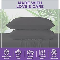 1000 Thread Count King Dark Grey Pillowcases Set of
