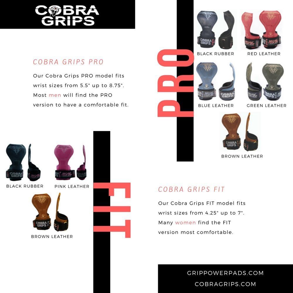 Cobra Grips PRO Best Weight Lifting Gloves Heavy Duty Straps Alternative to Power Lifting Hooks For Deadlifts With Built in Adjustable Neoprene Padded Wrist Wrap Support Bodybuilding : Sports & Outdoors
