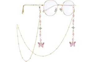COSUCOS Stylish Eyeglass Chain for Women - Glasses Holder Chain with Tassel for Eyewear Retainer Strap Preventing Glasses Loss