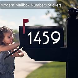 6 Sets 3 inch White Reflective Mailbox Numbers