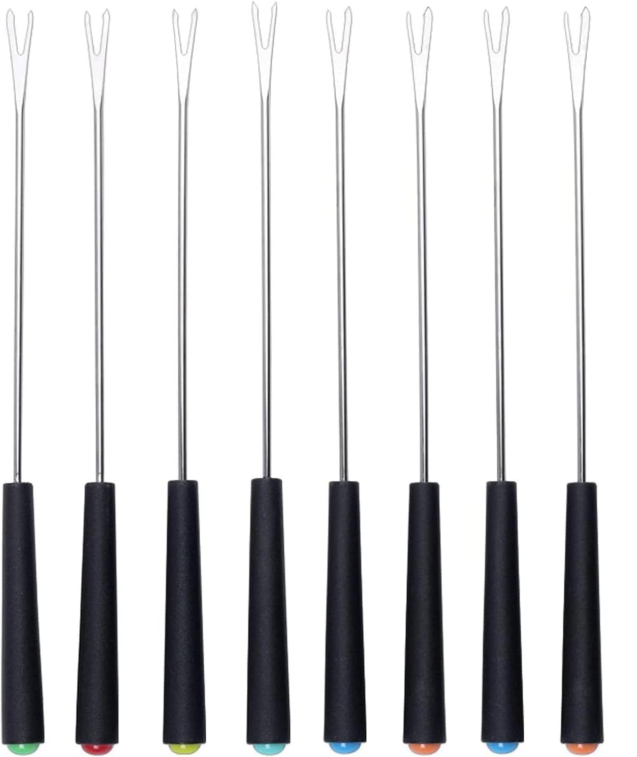 LATRAT Set of 8 Cheese Fondue Forks, Stainless Steel Grill Fork, Fondue Fork, Cheese Fondue Fork with Heat-Resistant Handle for Cheese Chocolate Fondue Roasting Marshmallows Meat