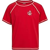 Quad Seven Boys Swim Shirt - Quick Dry Sun Protection Short Sleeve Rash Guard for Boys Surf Youth Kids Swimwear (Sizes: 5-18)