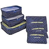 YH Pretty 6pcs Packing Cubes Set Travel Luggage Organizer Bag 3 Cubes 3 Pouches