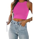 EFAN Womens Sexy Sleeveless Double Lined Crop Tops Workout Cute Tight Racerback Tank Tops Summer Clothes Teen Girls 2025
