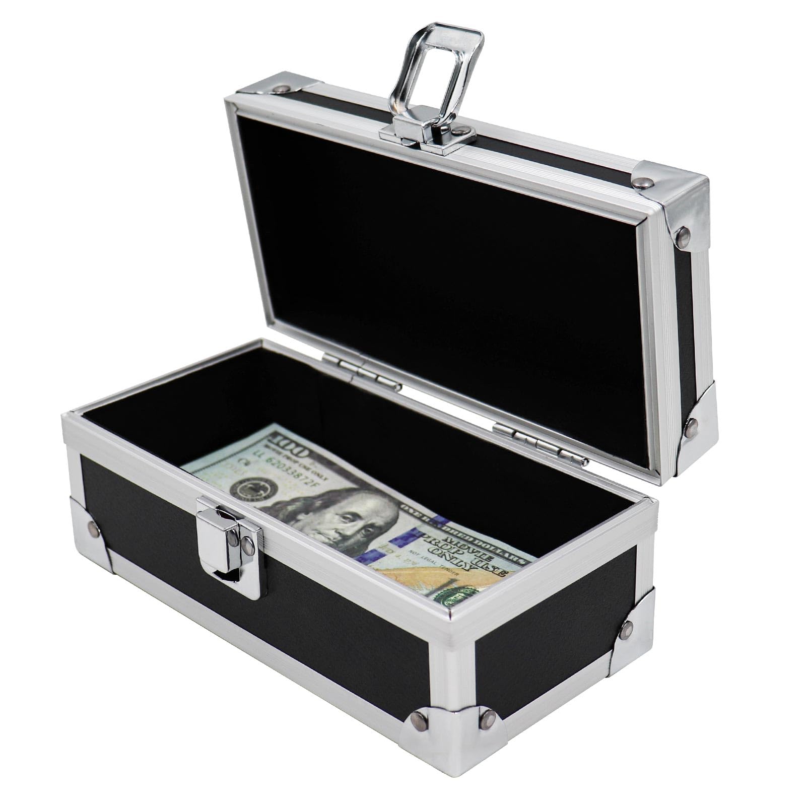 Photo 1 of Lockable Cash Box, Aluminium Alloy Money Box for Cash, Money Holder, Cash Organizer, Single Row Currency Tray, Money Storage Box, Money Organizer for Cash