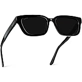 WearMe Pro - Women's Polarized Rectangular Sunglasses, Narrow Acetate Frame, Durable 5-Barrel Hinges, Hand-Polished Finish