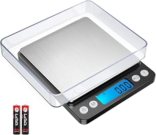 AMIR Feinwaage, 500g/0.01g Digitale Taschenwaage, Grammwaage, Goldwaage, Juwelierwaage, mit PCS Funktion, Tara-Funktion, 6 Einheiten Konvertierung, LCD-Display, Auto-Off ( Schwarz)