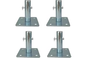 ASTAMOTOR 4 PCS Scaffold Base Plates with Pins for Baker Style Scaffolding, Galvanized