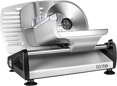 OSTBA Meat Slicer 150W 19cm Blade Adjustable 0-15mm Safety Lock Carriage