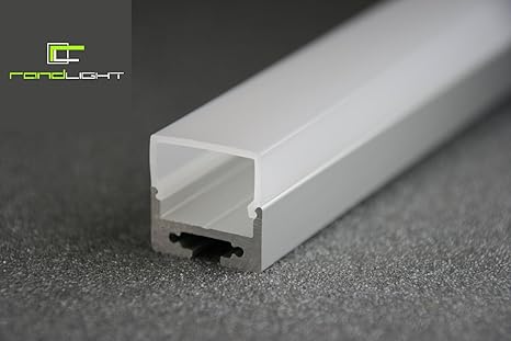 LED alu Profil LS-1911, 2m, eloxiert + weiße K-Abdeckung für LED-Strip, Streifen, Band