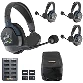 EARTEC UL4S Ultralite HD Wireless Intercom Headset System, 4-Person Full Duplex Communication, Single Ear, Up to 1000ft Range &mdash; Professional-Grade, U.S. Company