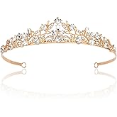 CURASA Gold Tiara, Wedding Headpiece for Birde Tiaras and Crowns for Women Princess Crowns Birthday Crown Crystal Crown for Bridal Birthday Party Prom Halloween Pageant