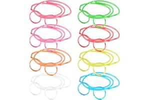 8 Pieces Eye Straw Glasses, Flexible Straws Novelty Eyeglasses, Silly Straw Glasses, Frame Loop Straws Eyeglasses (Multi)