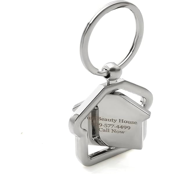 10-Pack Personalized House Design Key Chains 360 Degree Rotational