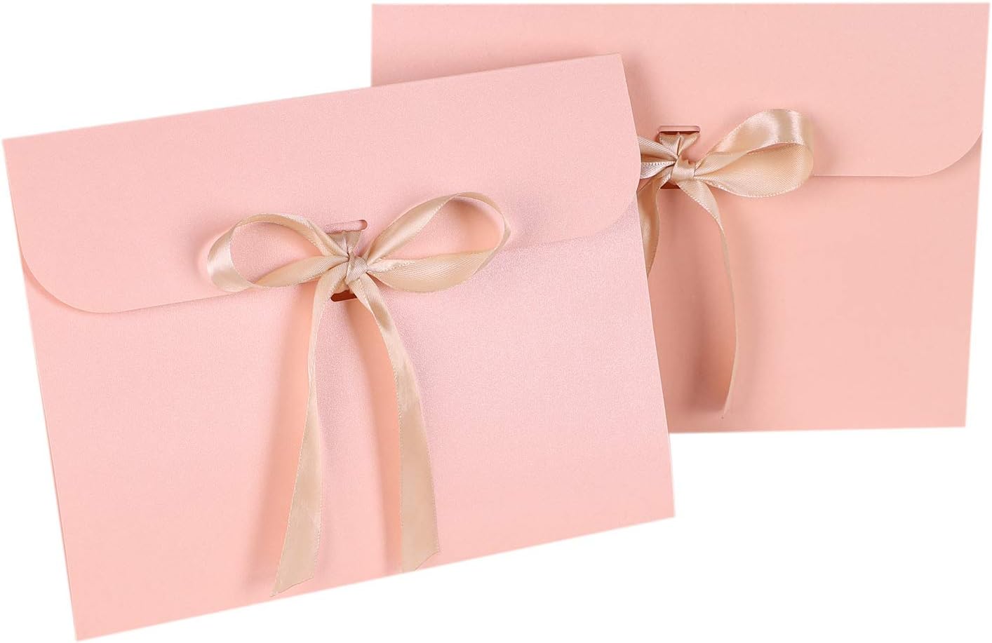 10Pcs Colourful Envelopes with Ribbon Kraft Paper Vintage Gift Envelope Invitation Greeting Card Envelopes for Valentine Christmas Thanksgiving Wedding Birthday Party Supplies Pink