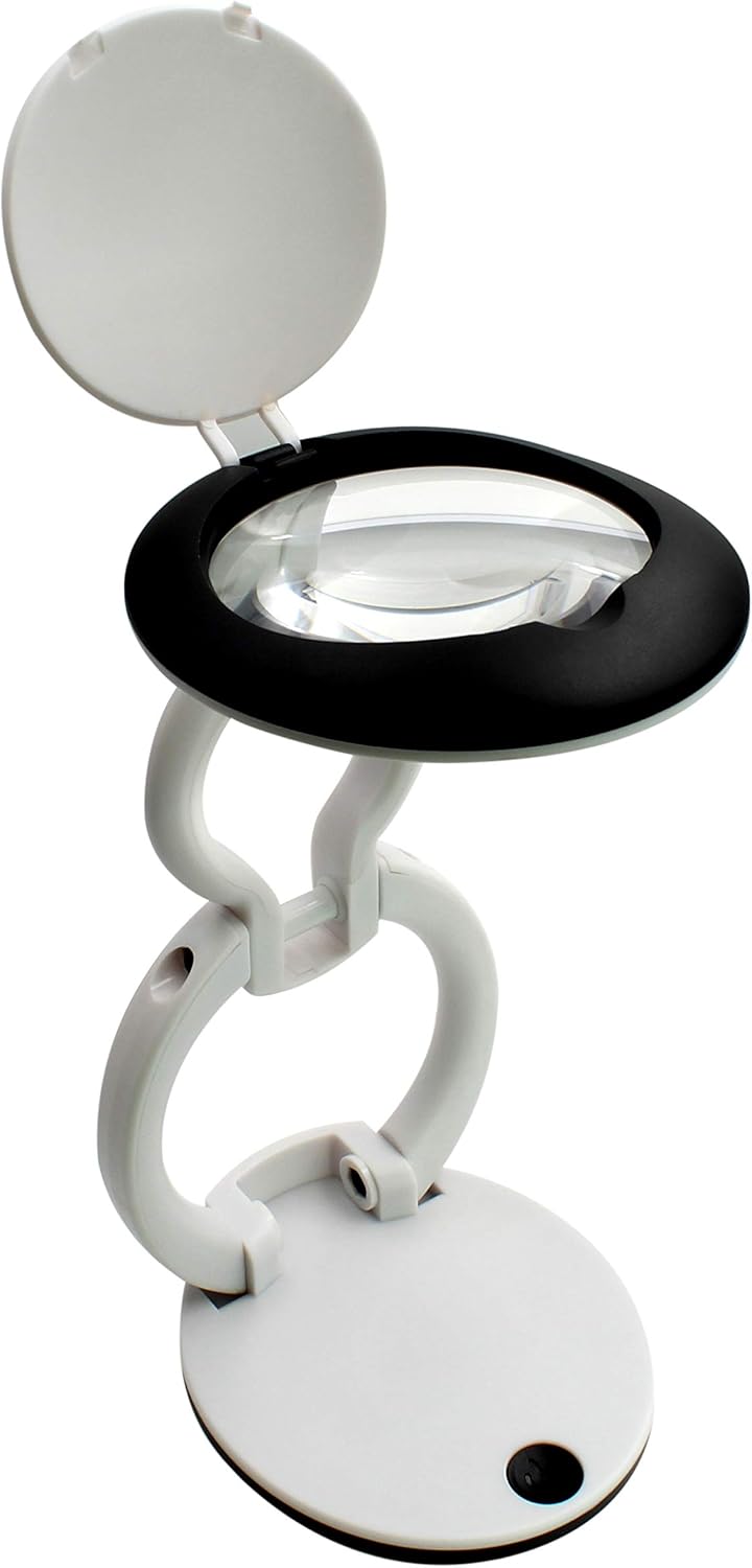 Folding Desk Magnifier with 3 LED's 60MM Lens 3.0X