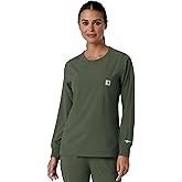Carhartt Womens Women's Crewneck Long-Sleeve Scrub Top