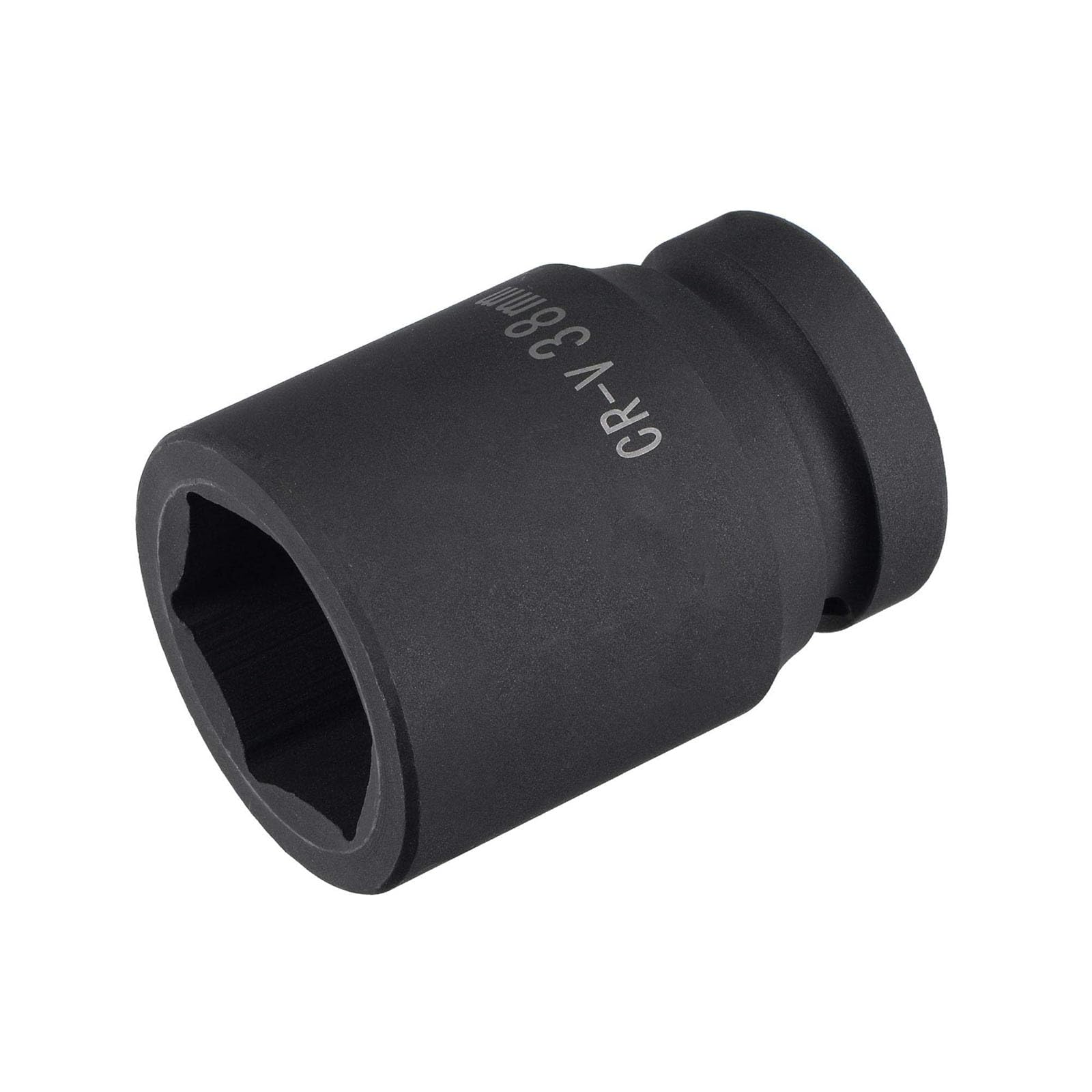 TA-VIGOR 1 Inch Drive by 38mm 6-Point Impact Socket, Durable Reliable CR-V 80mm Length, Standard Metric Sizes for Home Car Repair