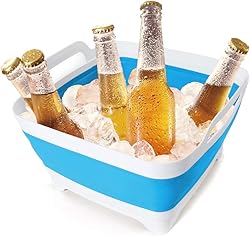 FOSJGO Dish Basin Collapsible with Drain Plug Carry