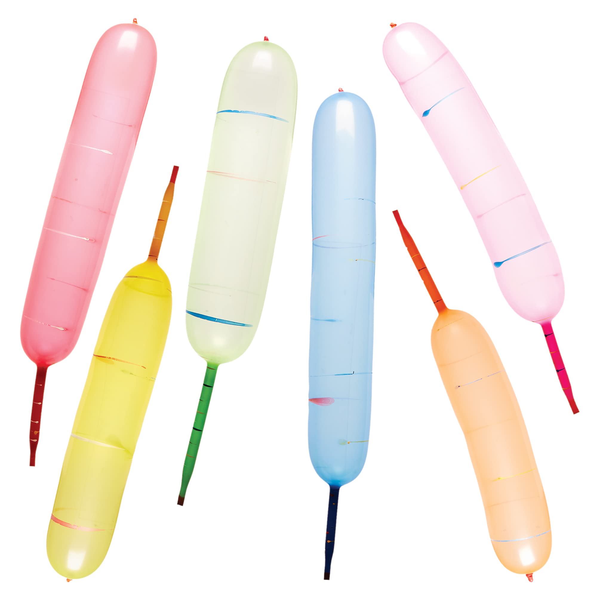 Baker Ross FX762 Rainbow Coloured Rocket Balloons - Pack of 30, Party Bag Fillers for Kids