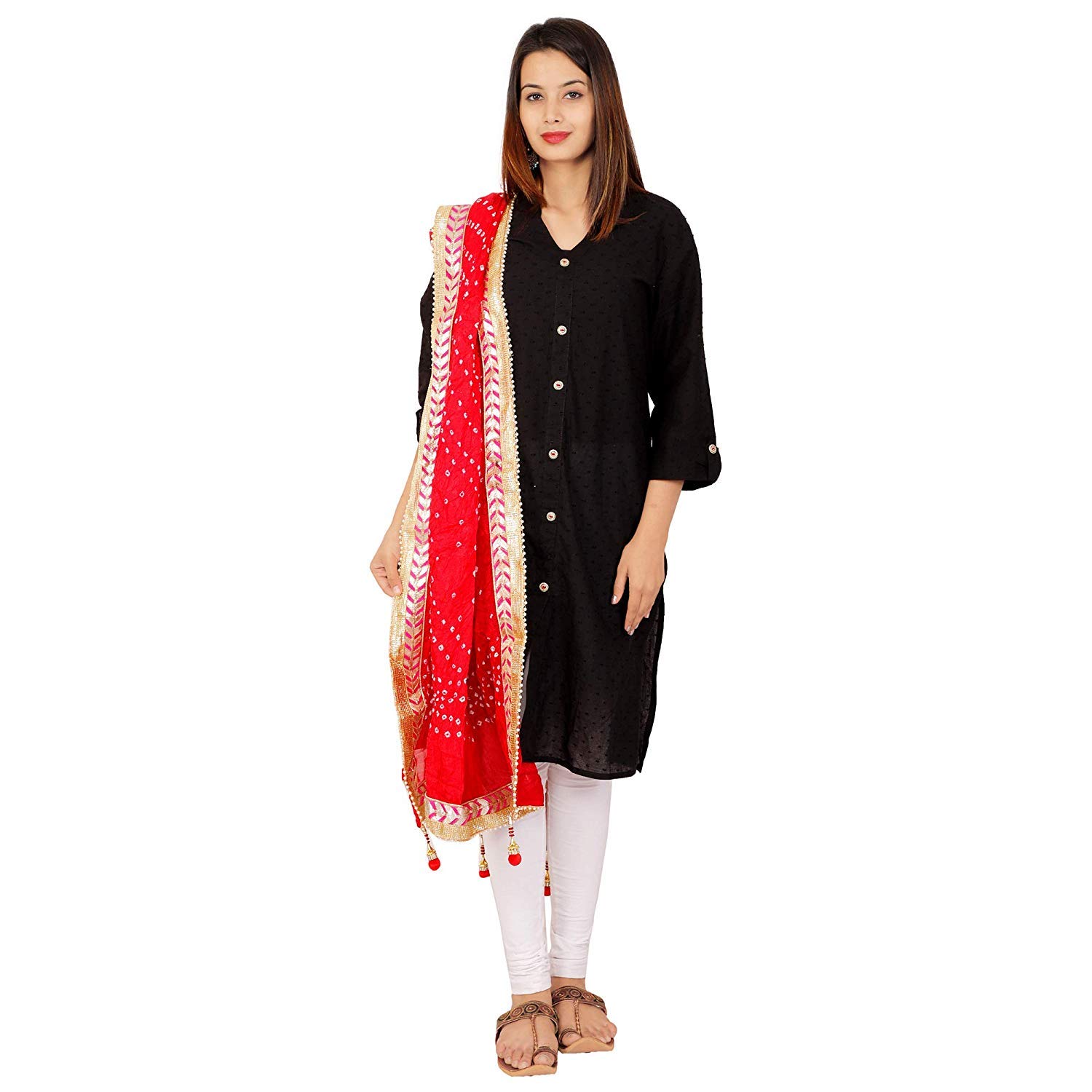 beriya fashion lifestyle art silk embellished women's dupatta bandhani bandhej jaipuri rajasthani dupatta