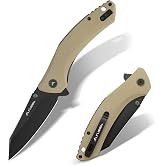 FLISSA REVA Folding Pocket Knife with 14C28N Stainless Steel Blade | G10 Handle, Liner Lock, Reversible Pocket Clip, Manual Opening, For Indoor and Outdoor Activities