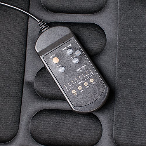 genmine Seat Cushion Vibrating Massage Pad with Heat Therapy Heated Massager Cushion Back Massage Chair for Back Lumbar Thighs Legs Lumbar Support Pads for Home Office Car