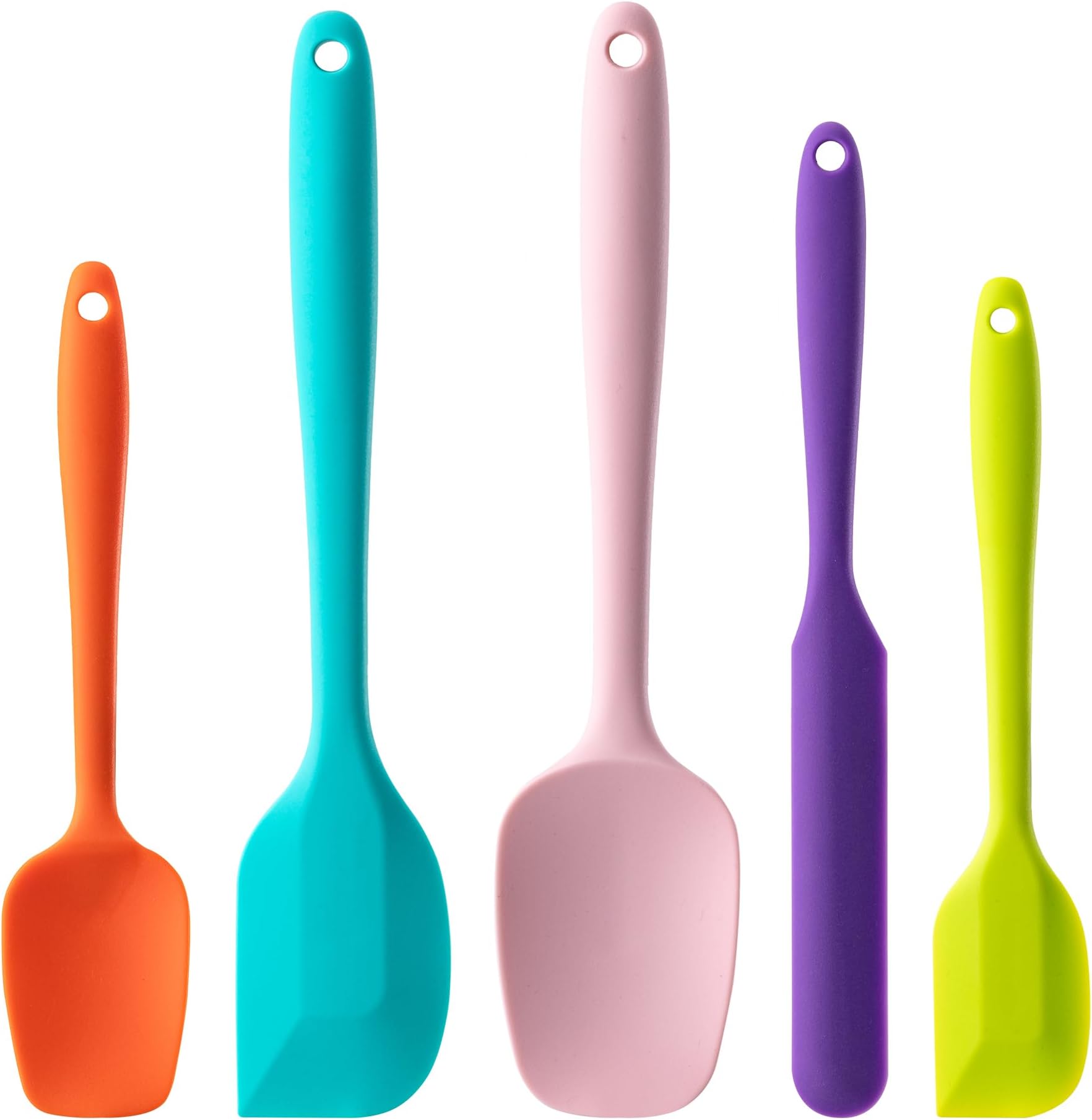 Silicone Spatula Set, 5 Piece Food Grade Rubber Spatulas for Baking
