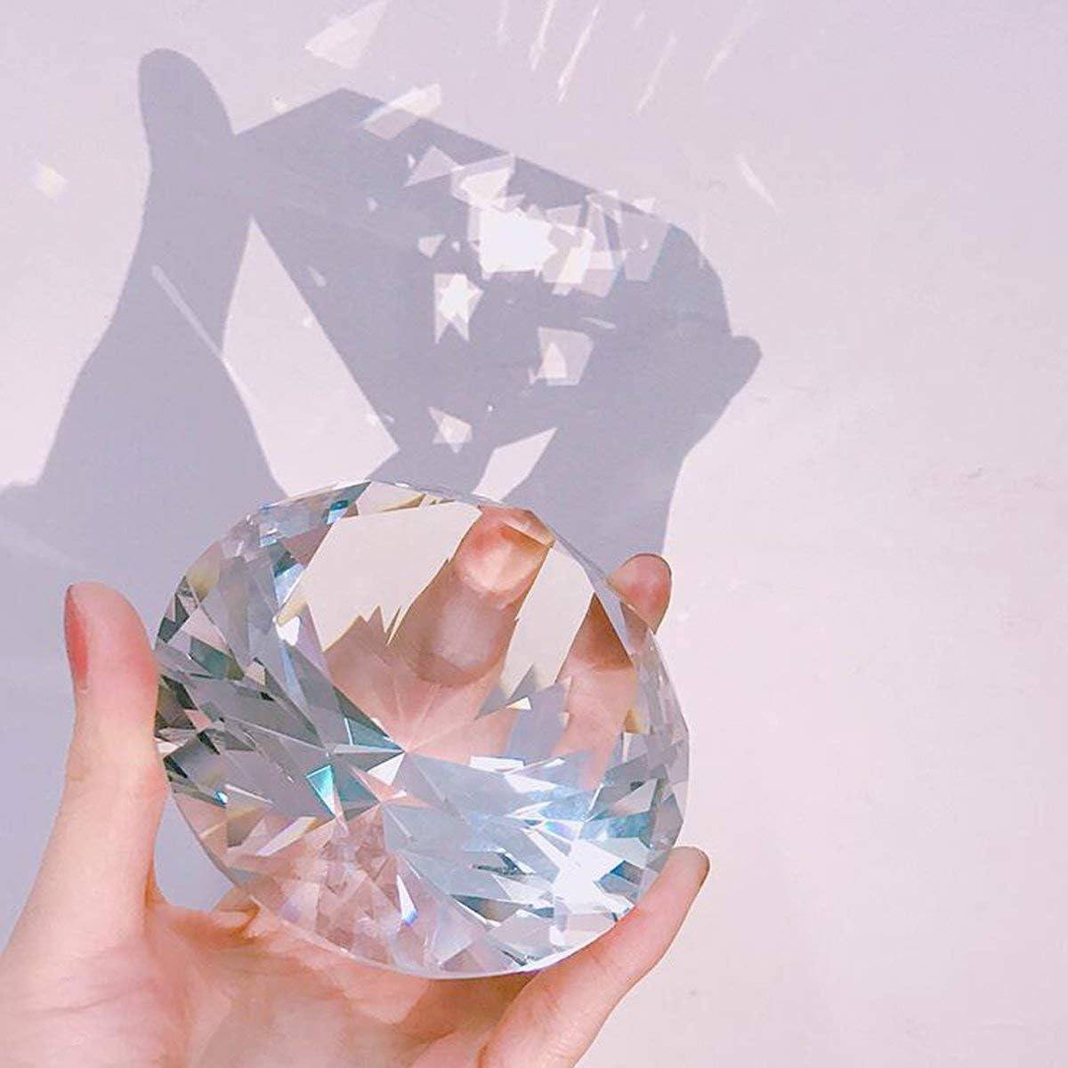 LONGWIN 80mm(3.1 inch) Crystal Diamond Paperweight Ornament Home Venue Decorations Solid Clear - Image 4