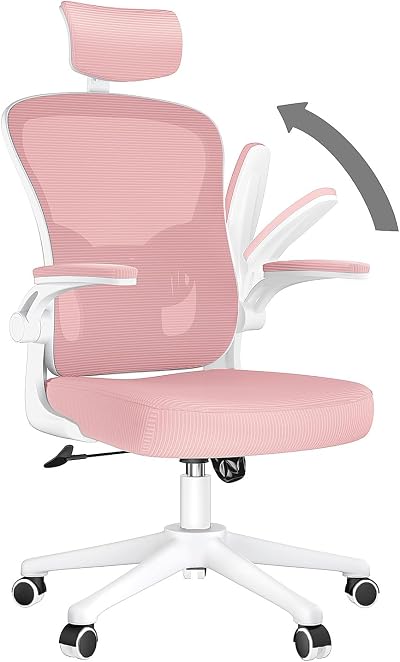 nasPaluro Office Desk Chair High Back Ergonomic Swivel Pink with Adjustable