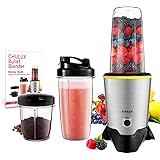 CHULUX Smoothie Bullet Blender Maker with Recipe Book, 1000W High Speed Coffee Grinder with Blending & Grinding Blades , Low