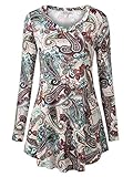 BAISHENGGT Women's Loose Fit Flared Tunic Top Large T06 Apricot