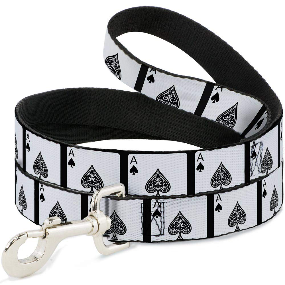 Buckle-Down Dog Leash Ace Of Spades 4 Feet Long 0.5 Inch Wide