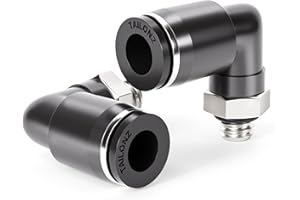 TAILONZ PNEUMATIC Male Elbow 6mm Tube OD x M5 Thread 90 Push to Connect Fittings PL6-M5 (Pack of 10)