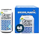 Open Water Still Water, 12oz Aluminum Cans, 4 cases (48 cans) | Ultra purified Canned Water, Crisp smooth taste, Easy grab-and-go size, BPA-free, Electrolytes for Taste