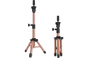 AliLeader 25 Inch Mannequin Head Stand Tripod for Mannequin Head Wig Stand Tripod Wig Head Stand for Training Heads and Canvas Block Head (Mannequin Head Not Included,Latte)