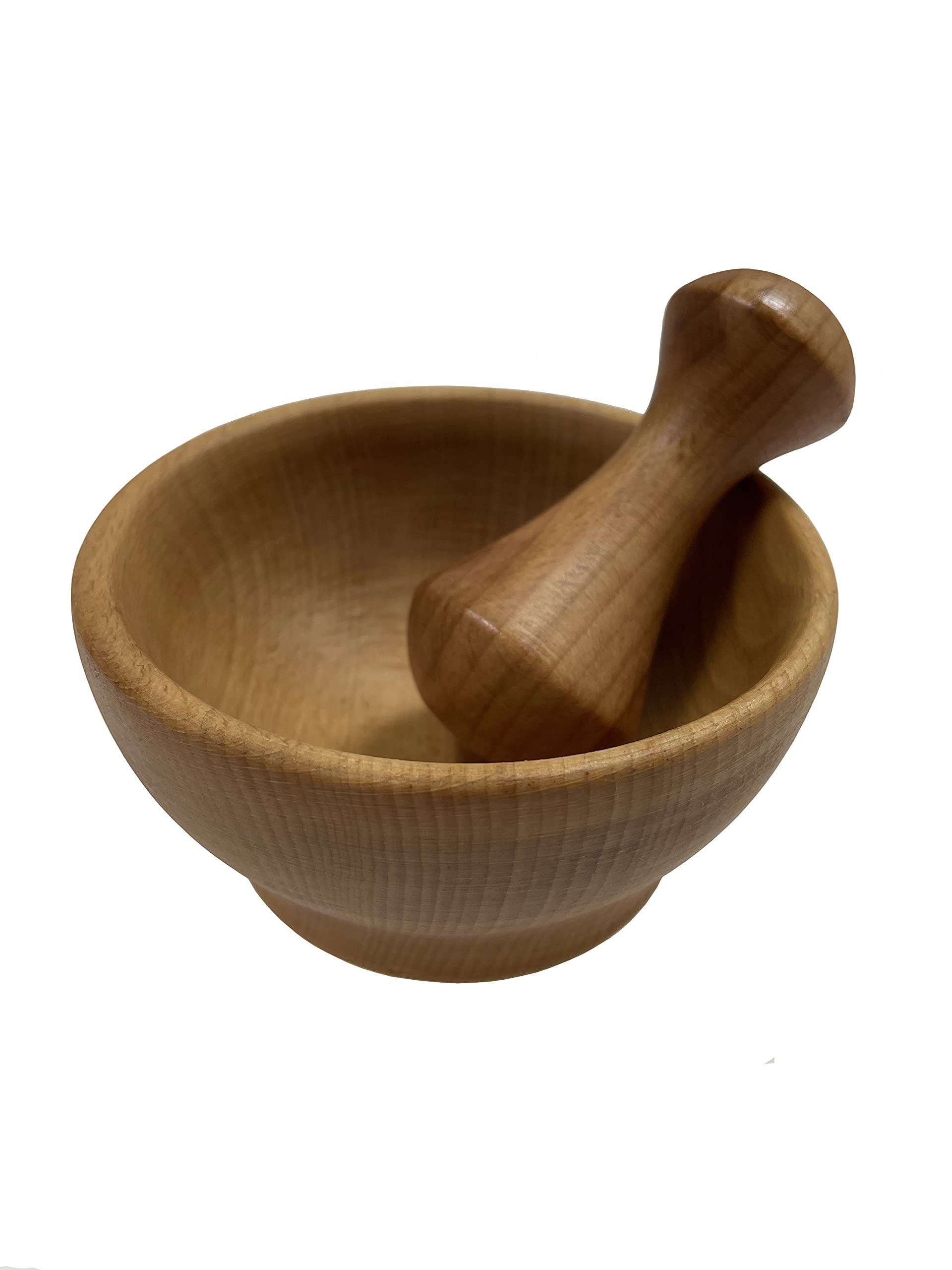 EFO Wooden Mortar and Pestle 10.5x5.5 cm | Kitchen Accessories made from Durable Beechwood | Kitchen Mortar for Grinding Spices, Herbs, Garlic | Spice Mortar with Rustic Natural Finish
