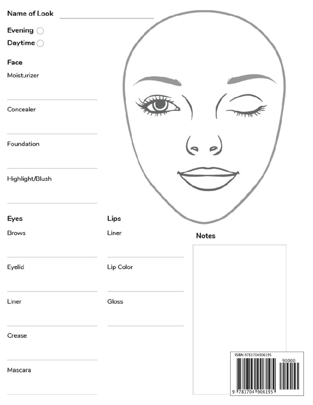Makeup Artist Face Charts: Makeup cards to paint the face directly on paper with real make-up - Ideal for: professional make-up artists, vloggers and cosplay influencers - 150 cards - Size 8,5x11