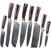 Seido Knives Master Chef Knife Set, 8-Piece Kitchen Knife Set, High-Carbon Stainless Steel Handmade Culinary Knives, Professional Chef Knives, Kitchen Knife