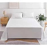 Waterproof Bed Flat Sheet Cotton Reusable Washable Mattress Protector Sheet Outdoor Furniture Cover for Bedding,Couch,Hotel, Nursing Homes Size 78.7" X 90.5". (White,Queen)