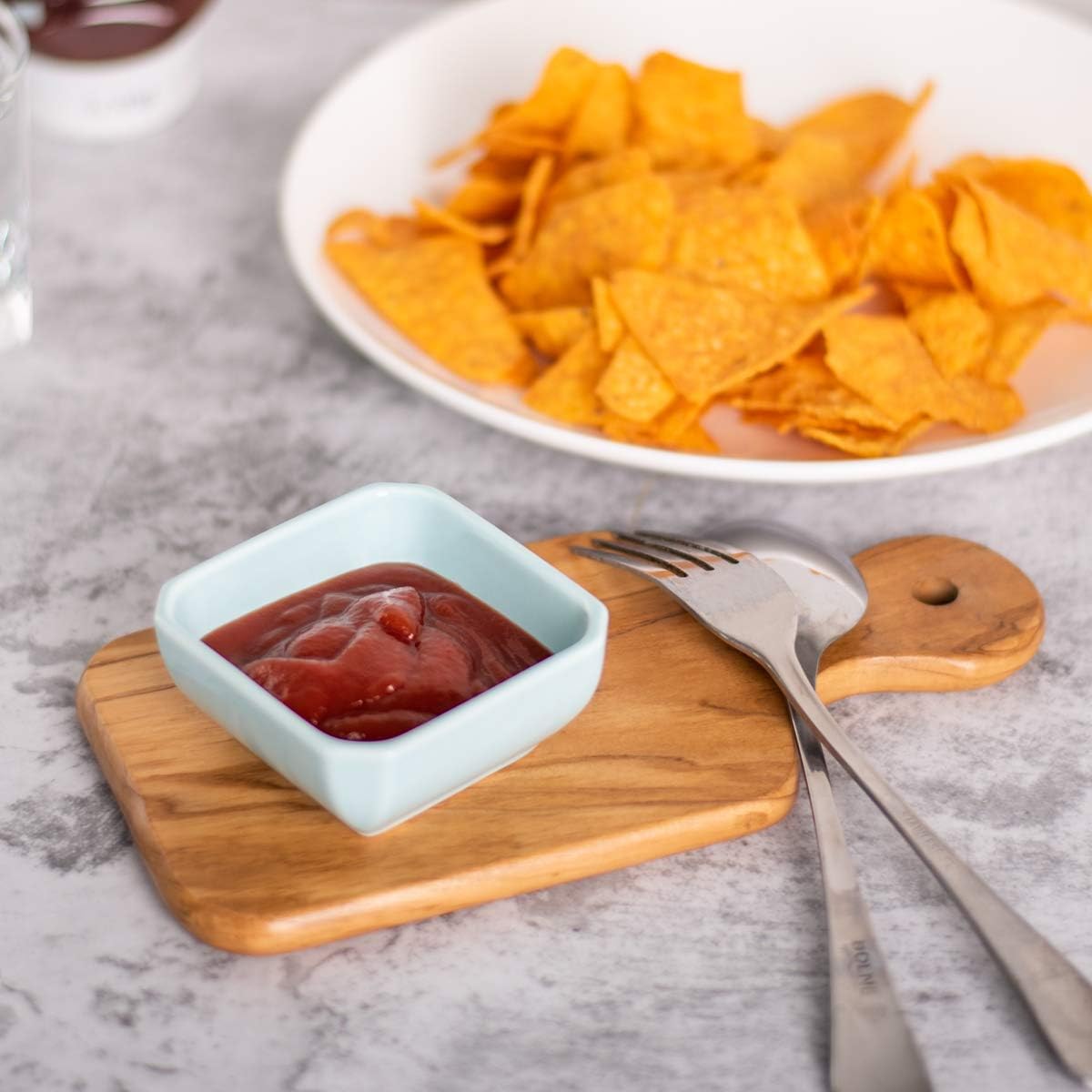  | Delling 3 Oz Ceramic Dip Bowls Set - Dipping Soy Sauce Bowl/Dishes Small Cups for Sushi Tomato Sauce, Soy, BBQ-Chip and Serving Set - Set of 6, Colorful: Chip & Dip Sets