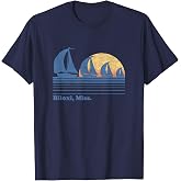 Biloxi MS Sailboat T-Shirt Vintage 80s Sunset Tee T-Shirt