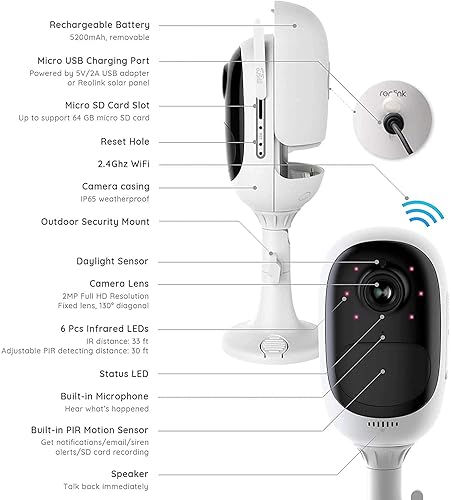 REOLINK Outdoor Security Camera Wireless Rechargeable Battery