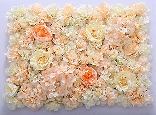 YIZHIHUA 40X60cm Artificial Silk Rose Flower Wall Decoration Decorative Silk Hydrangea Wedding Decoration Backdrop (Dark Champagne)