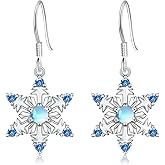 925 Sterling Silver Christmas Earrings Studs Snowflake Jewelry Christmas Gifts for Women Teens