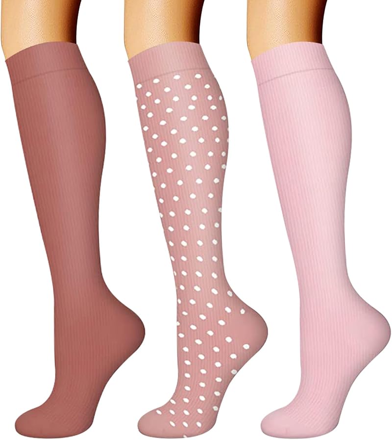 DRESHOW Compression Socks 3/7 Pairs Men Women Athletic Running Travel
