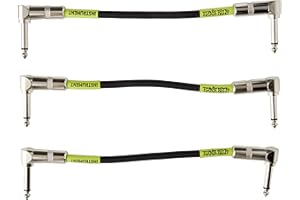 Ernie Ball Patch Cable 3-Pack, Angle/Angle, 6in, Black (P06050)
