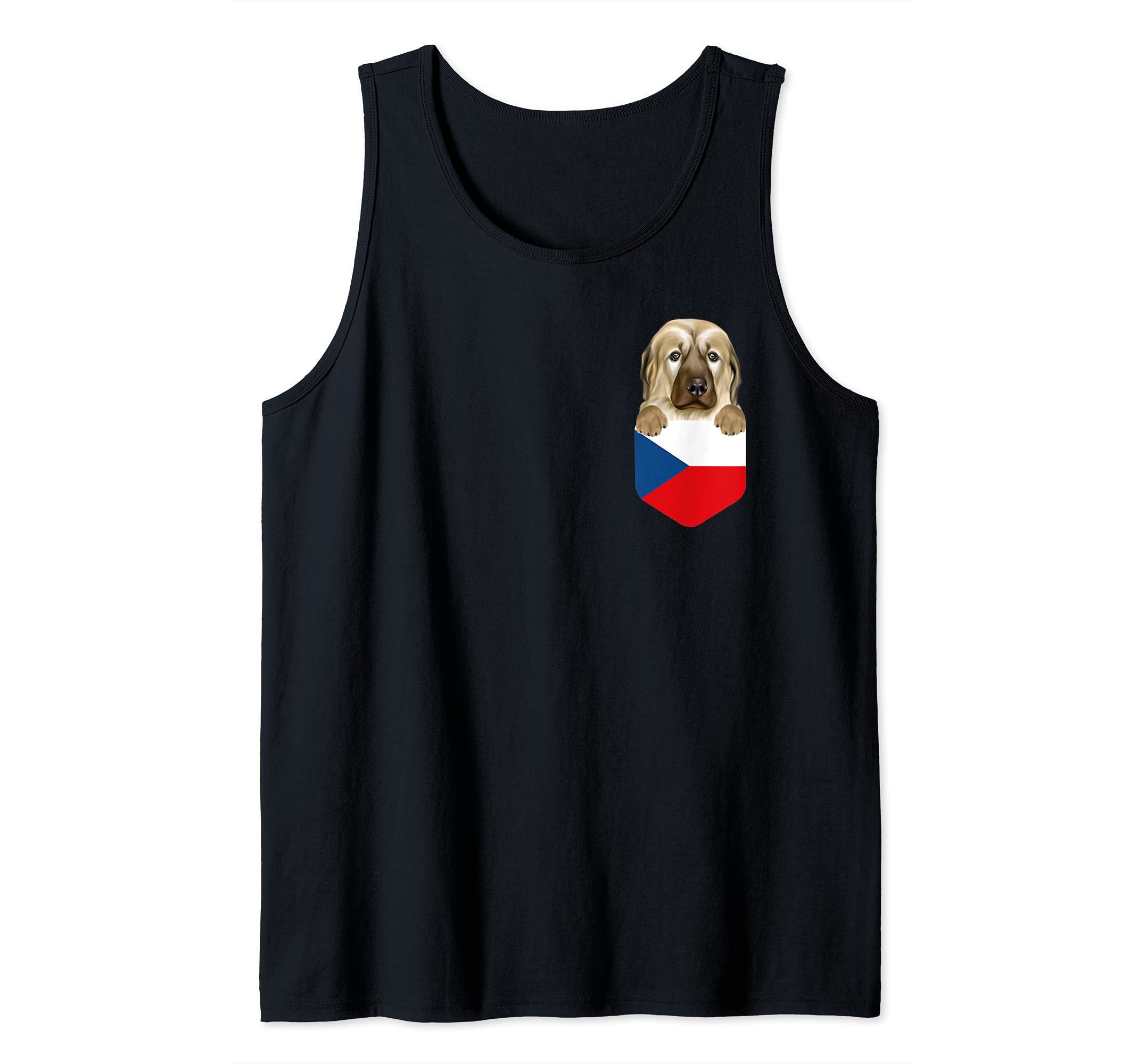 Czech Republic Flag Anatolian Shepherd Dog Dog In Pocket Tank Top