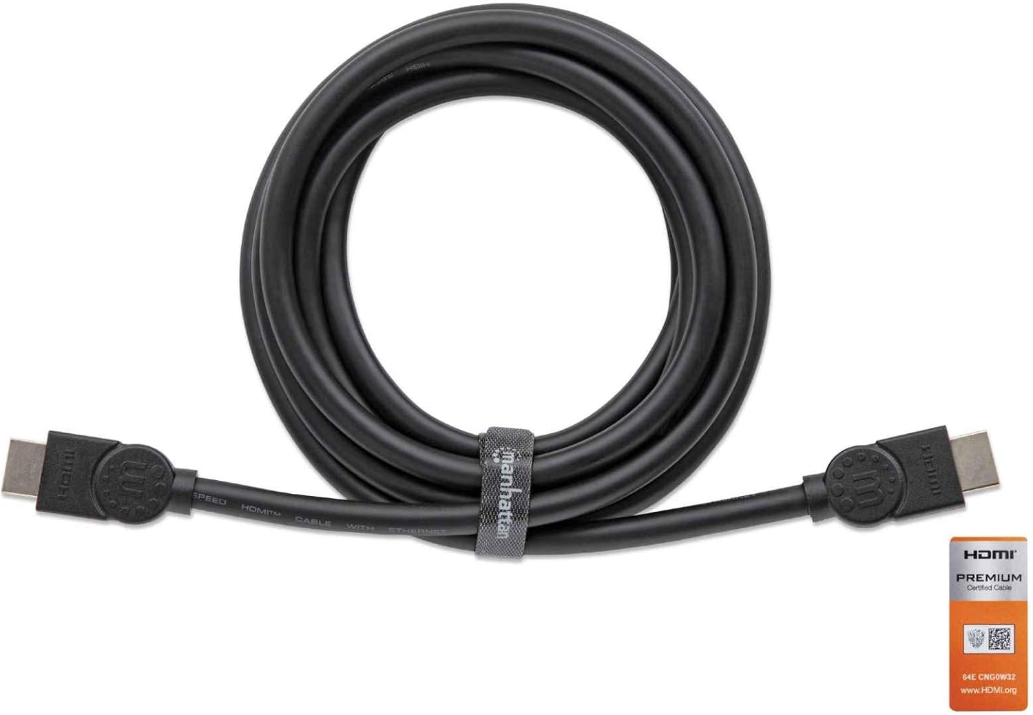 Manhattan HDMI Cable with Ethernet, 4K@60Hz (Premium High Speed), 1.8m, Male to Male, Black, Ultra HD 4k x 2k, Fully Shielded - Image 5